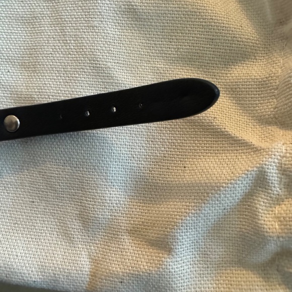 Authentic Valentino Black Rockstud Leather Bracelet-worn 2x-markings on buckle - Picture 2 of 12